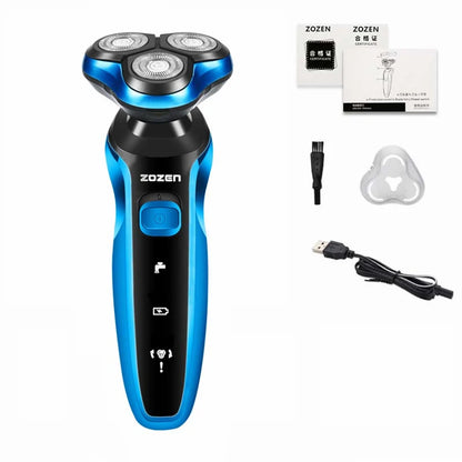 ZOZEN Rotary Electric Shaver Rechargeable Electric Razor Shaving Machine for Men Beard Trimmer Waterproof Wet-Dry Use ZN3015