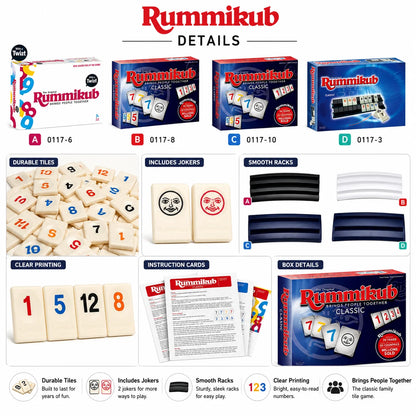 Number Tile Board Game, Classic Strategy Matching Game with Racks and Tiles for Family Game Night, English Version
