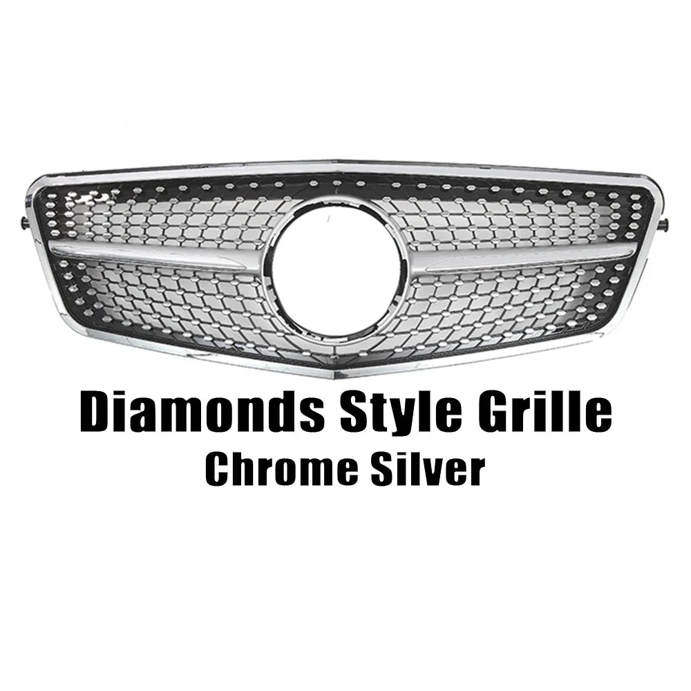XVIP Chrome Black Diamonds Style Front Racing Grille For Mercedes Benz E-Class W212 E250 E300 E350 E500 2010-2013 Bumper Grilles