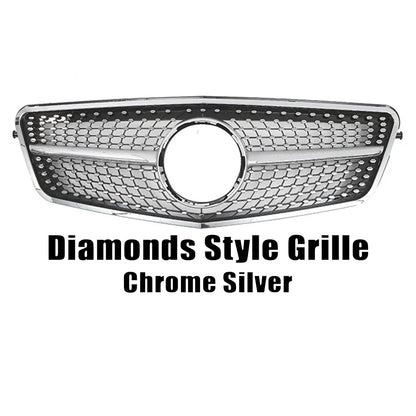 XVIP Chrome Black Diamonds Style Front Racing Grille For Mercedes Benz E-Class W212 E250 E300 E350 E500 2010-2013 Bumper Grilles