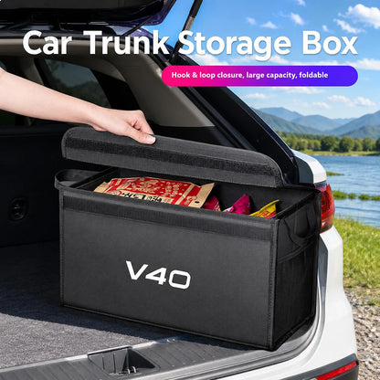Car trunk foldable storage box suitable for Volvo V40 multifunctional storage bag large capacity storage box