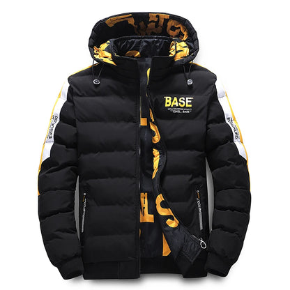 Streetwear Parkas Men Double-Sided Wear Men's Puffer Jacket Outdoor Winter Thickened Down Coat Letter Print Casual Parka Coats