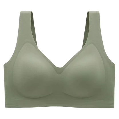 Large Size Thin Jelly Anti-Sagging Adjustable Large Breasts Appear Smaller Seamless Women's Rimless Bra Sexy Female Lingerie
