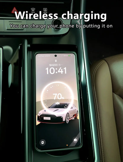 For Q7 Q8 SQ7 SQ8 15W Car Wireless Charger Wireless Charging Cigarette Lighter Fast Charging for iPhone, Huawei, Samsung, Xiaomi