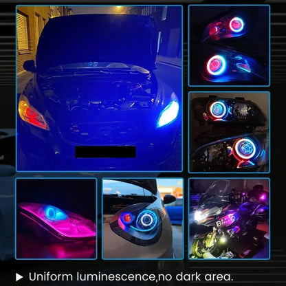 2/4/1Pcs LED Angel Eyes RGB Bulb Halo Rings Lamp Light Car Daytime Running Light DRL Waterproof Decorative Lights 70 80 90 100mm