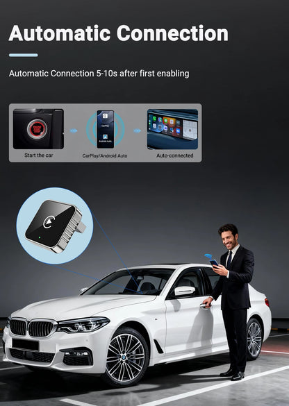 Wireless CarPlay Android 2026 New Smart Auto Adapter Hassle-Free Plug&Play Stable BT WiFi Connect OTA Upgradable Fit 99% Vehicle