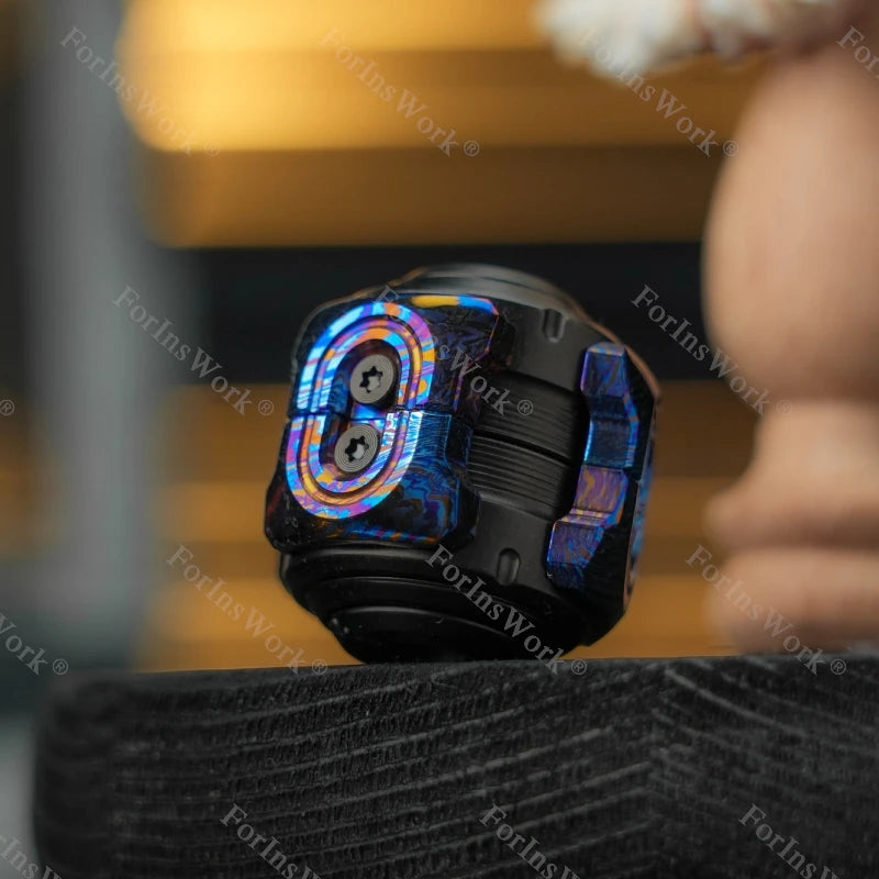 MUYI Titanium Damascus SHAKE Knife Beads EDC Maglev Limited Edition Cool Gadgets Hand Spinner Sensory Toys Hand Spinner