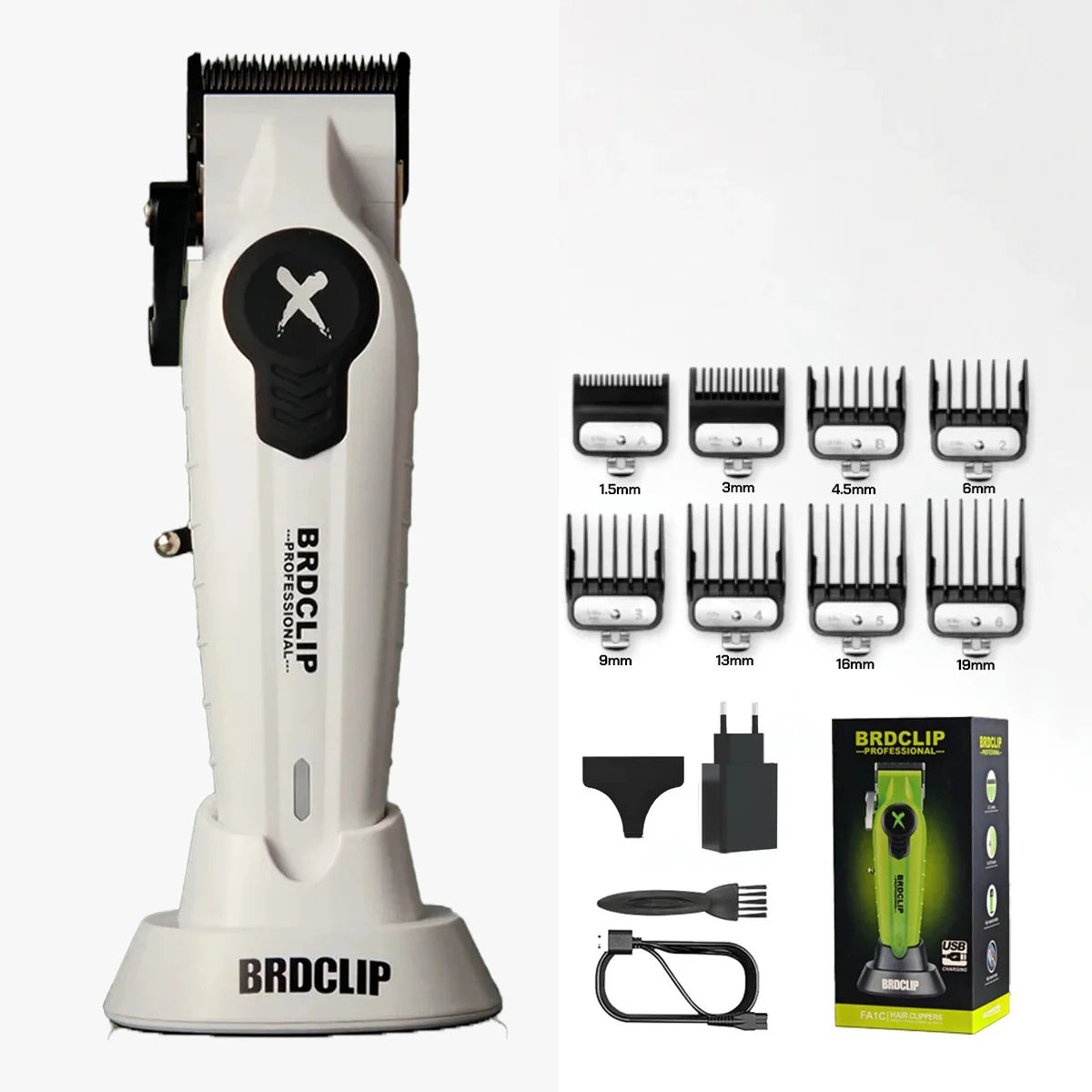 BRDCLIP Professional Hair Clippers Rechargeable Hair Trimmer Charging Base Haircut Machine DLC Blade Clippers For man BRD-FA1C