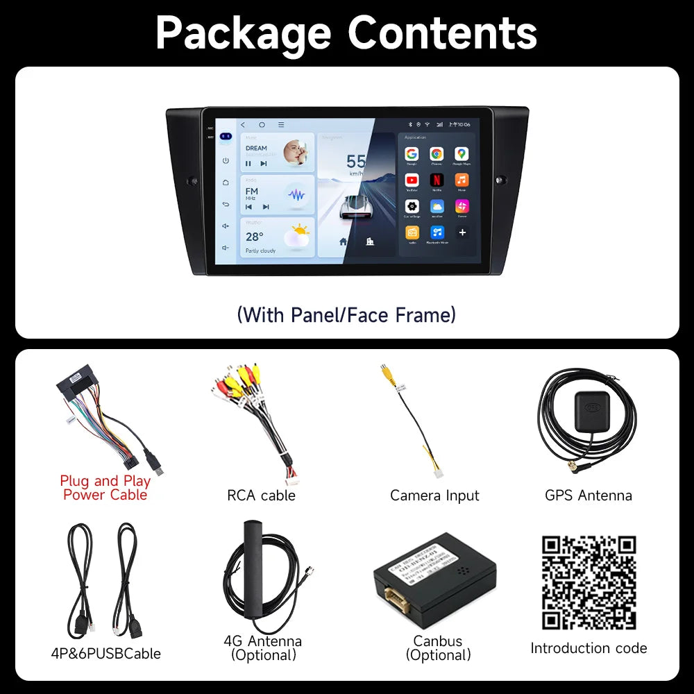 JIUYIN Car Radio For BMW 3-Series E90 E91 E92 E93 wireless CarPlay Android Auto car intelligent systems No 2 din 2din DVD