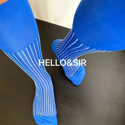Limited Edition Men's Stockings High Quality Retro Jacquard Nylon Man Dress Socks Fashion Stripe Soft Formal Business Male Hose