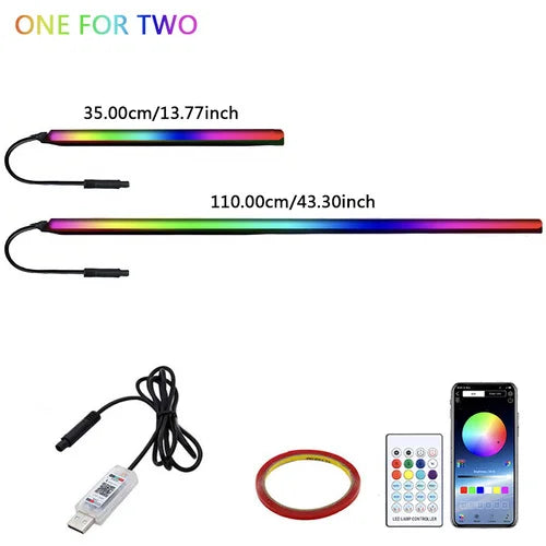 BLALION Car LED Ambient Strip Light 110cm USB Plug With App Remote Control Atmosphere Lights Auto Interior Decorative Lamp Fiber