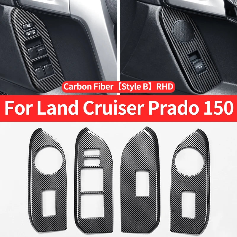 For 2010-2021 Toyota Land Cruiser Prado 150 Interior Modification Accessories Glass Button Panel FJ150 J15 Car Door Handle