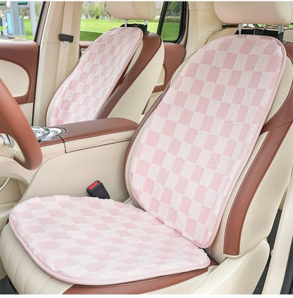 Pink Car Seat Cushion Covers Winter Thick Warm Anti-Slip Plush Comfortable Simple Design Car Seat Cover Seat Accessories