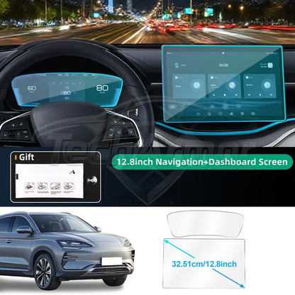 Car Tempered Glass Protective Film For BYD Seal U/Sealion 6/Song Plus 2021-25 GPS Navigation Dashboard Display Screen Protector