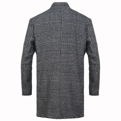 Casual Coats Striped Jackets Man Turndown Collar Top Wool Coats And Long Sleeve Lined Clothes Men's Clothing  For Winter