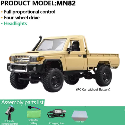 MN82PRO MN82 1/12 RC Car 4WD 2.4G Remote Control Car Simulation Classic All-terrain Off-road LED Light RC Truck Toys As Kid Gift
