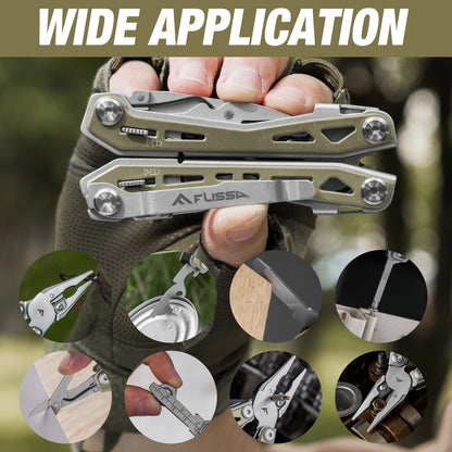 FLISSA 16-in-1 Multi-tool Pliers with Sheath Folding Plier Wire Stripper Outdoor Camping Survive Mini Portable Multitool Pocket