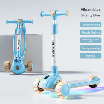 3 Wheel Kids Scooter Foldable Toddler Ride On Toy Flashing Wheels Scooter Suitable for helping children develop their balance