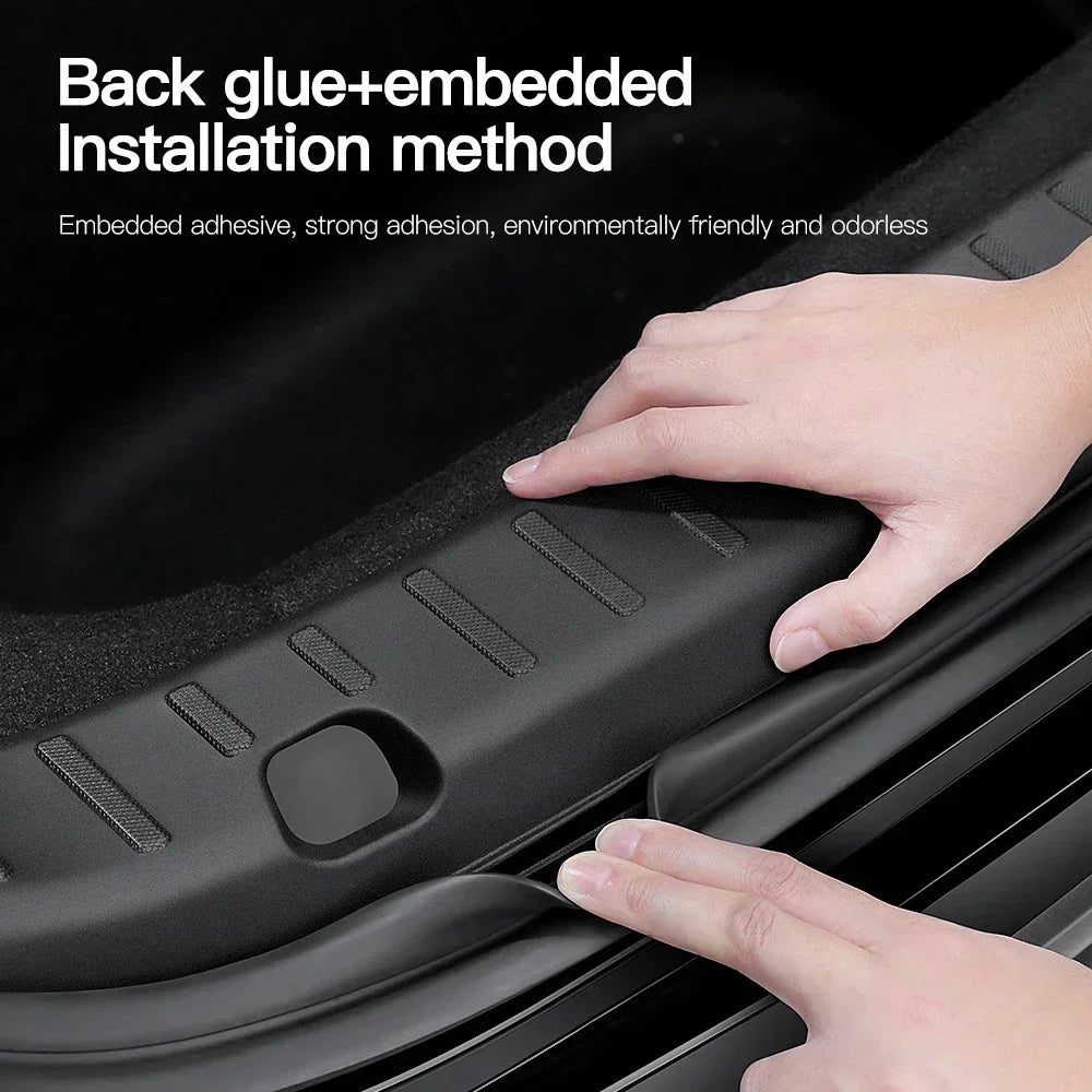 YZ For Tesla Model Y Juniper 2026 Trunk Sill Plate Protector TPE Rubber Protector Tesla Threshold Bumper Pad Prevent Scratching