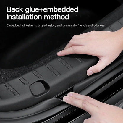 YZ For Tesla Model Y Juniper 2026 Trunk Sill Plate Protector TPE Rubber Protector Tesla Threshold Bumper Pad Prevent Scratching