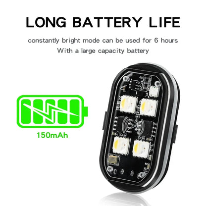 Rechargeable Wireless Light Aircraft Airplane Helicopter Warning Lights RGB Led Motorcycle Strobe lights LED Flash Light