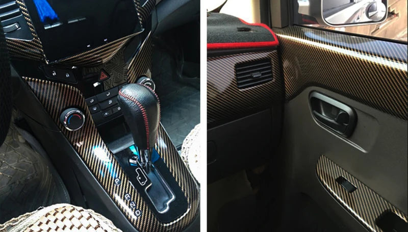 Premium Gloss 2D Black Gold Carbon Fiber Vinyl Wrap Film Roll Self Adhesive Sticker Decal Car Wrapping Foil