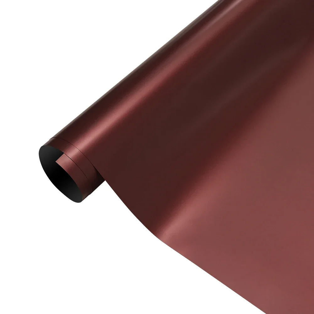 Car Sticker Color Change Vinyl Film Metal Metallic Russet Red PET Bubble Free Wrapping Auto Self Adhesive Decals Car Accessories