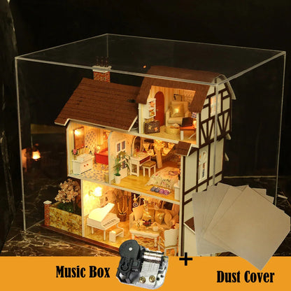 DIY Wooden Doll House Kits Miniature With Furniture Flower Town Loft Casa Villa Dollhouse Toys For Grown-up Girls Christmas Gift