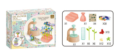 Kids Flower Craft Kit with Press Machine Art Craft Toys for Children Gift