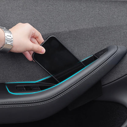 for Tesla Model 3 Y YL Juniper 2025-2020 2026 Highland Car Door Side Storage Box Handle Pocket Passenger Storage Tray Container