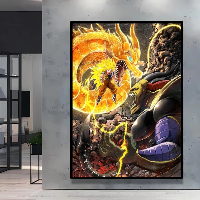 Classic Warm Blood Dragon Ball Posters Anime Pictures Goku Vegeta Son Gohan Wall Art Home Decor Picture Hanging Painting Decor