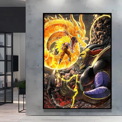Classic Warm Blood Dragon Ball Posters Anime Pictures Goku Vegeta Son Gohan Wall Art Home Decor Picture Hanging Painting Decor