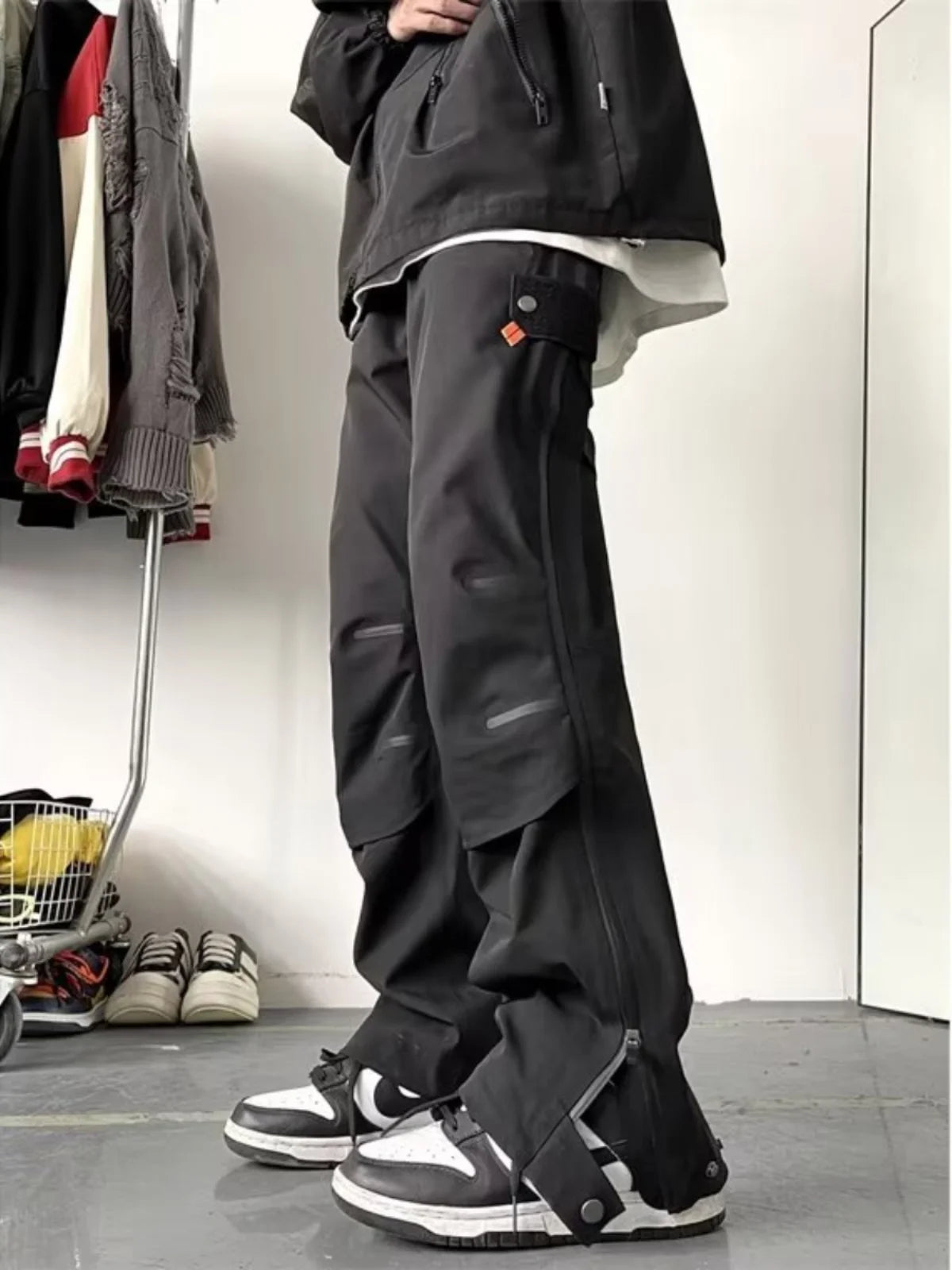 American Style Fleece Lined Thickened Sports Loose Casual Long Pants Men's Autumn Winter Waterproof Windproof Cargo Pants