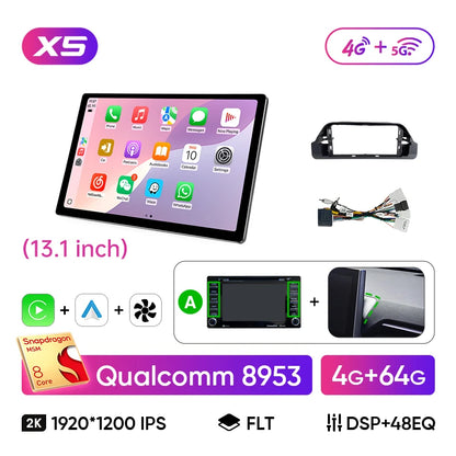 Ainavi 13.1 Inch For Toyota RAV4 2019 2020 2021 2023 2025 XA50 2K HDMI Car Radio CarPlay Android Auto Player 4G Car Multimedia