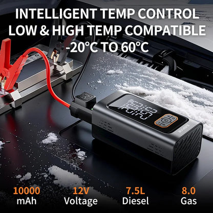 BUVAYE 12V Car Jump Starter Portable Battery Booster Emergency Auto Starting Device Power Bank for Gas Diesel Vehicles EV‌