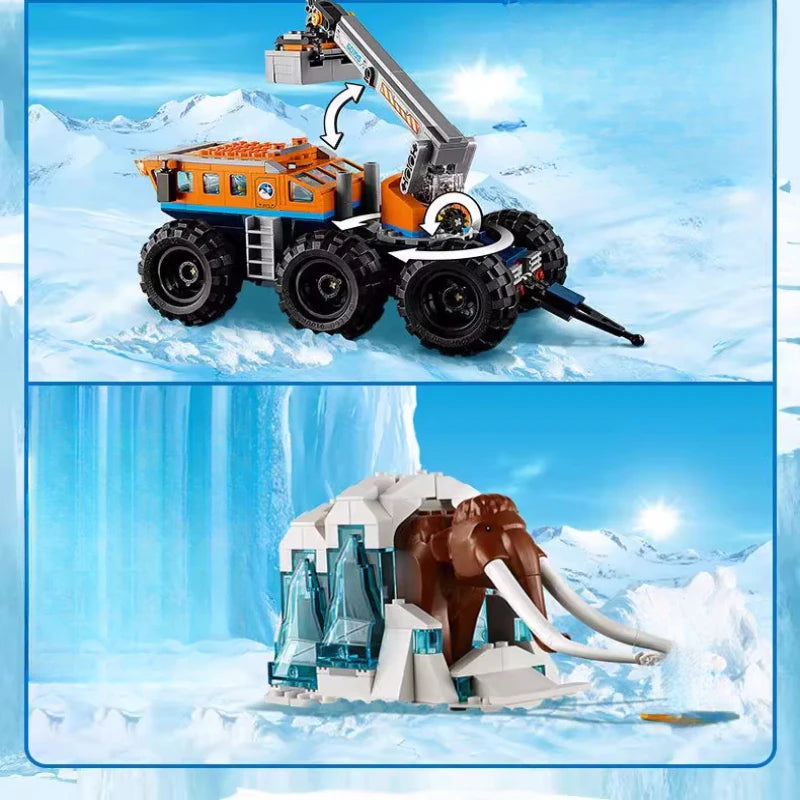 Compatible Sets City series building blocks 60195 Arctic mobile exploration base crane car MOC toys children's Christmas gifts