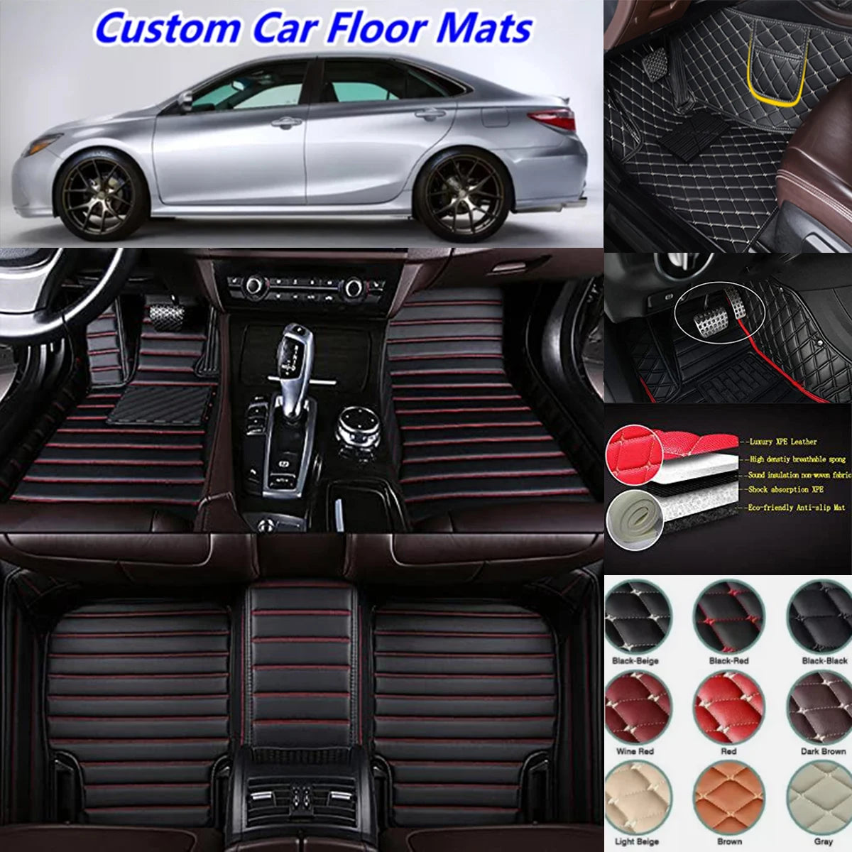 3D PU-leather Waterproof Custom Car Floor Mats For Toyota RAV4 2005-2025 Years Auto Carpets Coche Accessorie Liners