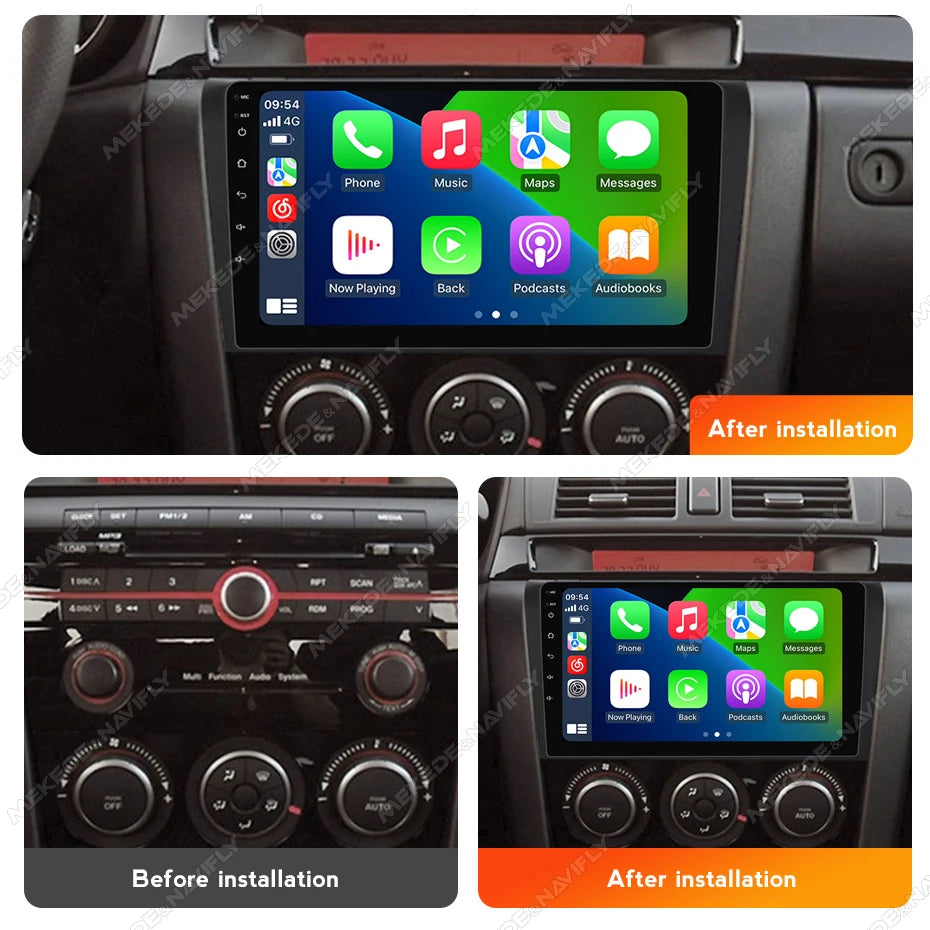 MEKEDE Android 14 IPS Screen Car Radio For Mazda 3 2004-2009 Wireless Carplay GPS Multimedia Player Audio Stereo DVD Head Unit