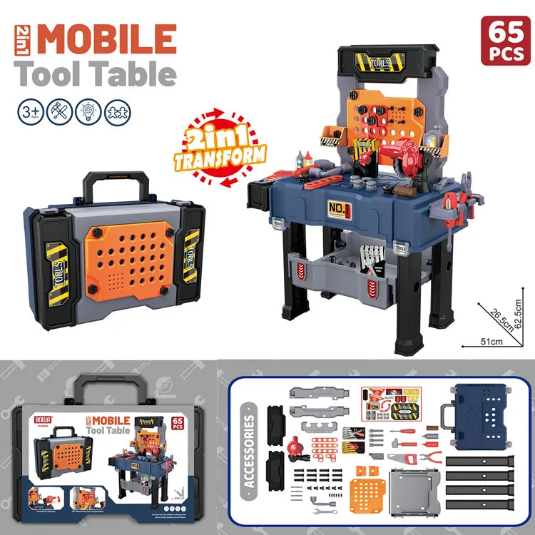 Kids Tool Bench Set with Realistic Tools Pretend Play Construction Workbench Playset Toy for Toddler Birthday Gifts for Boy Girl