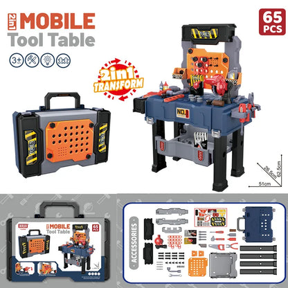 Kids Tool Bench Set with Realistic Tools Pretend Play Construction Workbench Playset Toy for Toddler Birthday Gifts for Boy Girl