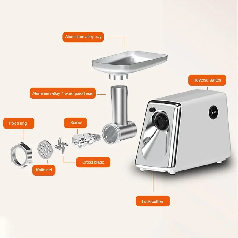 800W Electric Meat Grinder Heavy Duty Grinder Kitchen Electric Meat Chopper Stuffer Maker Food Processor Electric Meat Slicer