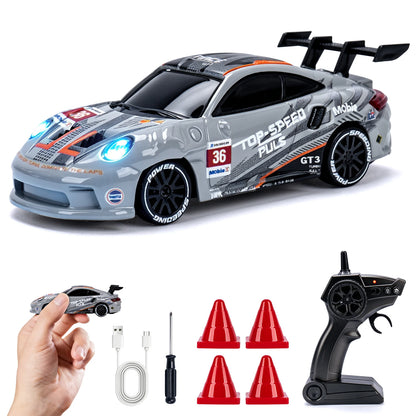 1/64 High Speed Drift RC Car with Light 2.4G 4WD Remote Control Car Mini Racing Model Cars Desktop Full Proportion Cars Gifts
