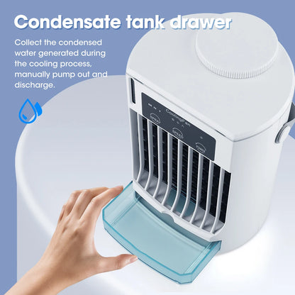 Small Space Air Conditioning for Home Rechargeable Portable Summer Desktop Air Cooler Spray Fan Moist Clean Air for Office Room