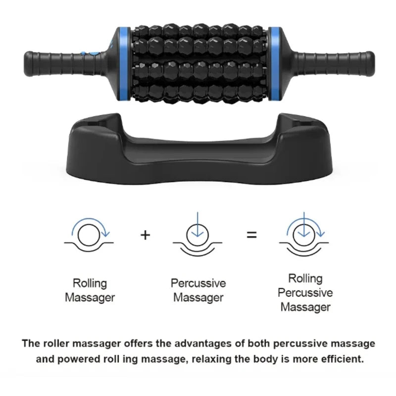 Cordless Roller Body Massage 360 Rolling Percussive Relief Muscle Relax Stress Massager Rechargeable Vibrators Fitness Shaping