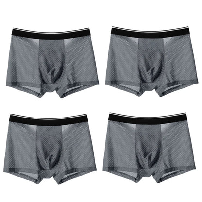 4Pcs Man Boxer Briefs Large Size M-6XL Men Panties Underwear Slip Homme Calzoncillos Bamboo Hole U Convex Pouch Male Underpants
