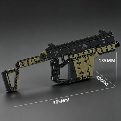 2026 New Vector Submachine Gun Military Equipment Building Block Gun  - Educational Toy Gun with Folding Stock