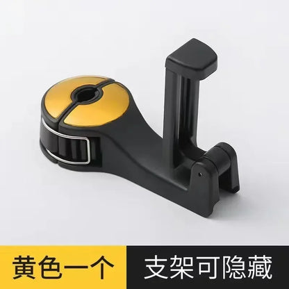 Multi-functional 2 In 1 Car Hook Hidden Multifunctional Rear Headrest Hook Car Rear Phone Holder Lock Type Mobile Phone Holder