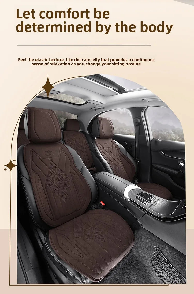 Perforated Suede Seat Cover Universal Four Seasons Cars Seats Covers Breathable Seat Non-slip Luxury Car Rams Latex Seat Cover