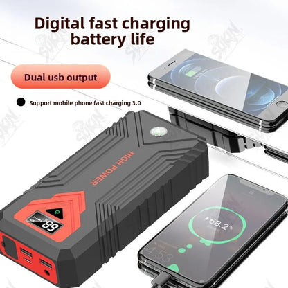 SUKIN Portable Jump Starter Power Station with LED Light&USB Port.12V Large Capacity Car Battery Starter with Lithium Battery