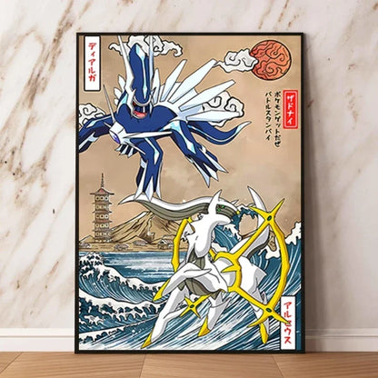 Classic Canvas Hd Prints Poster Pokemon Charizard Blastoise Cartoon Character High Quality Home Living Room Mural Decorative